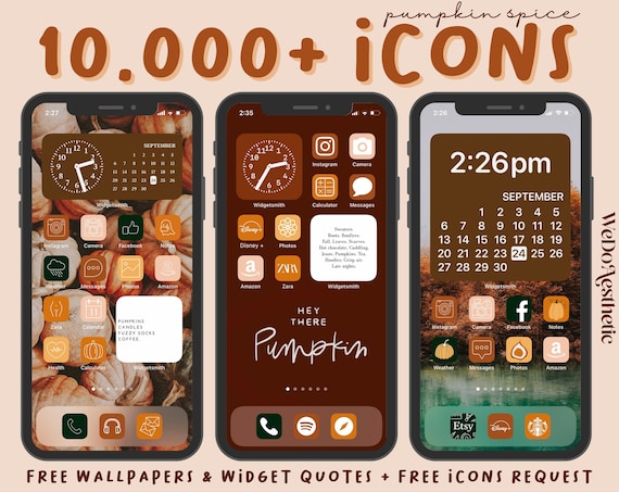 10.000 IOS14 Pumpkin Spice App Icons Fall Aesthetic Theme - Etsy