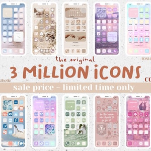 3,000,000 High Resolution iOS Icons Pack Mega Bundle iPhone IOS 15 App Aesthetic Free Custom Icons IOS14 Phone Home Screen Widget image 1