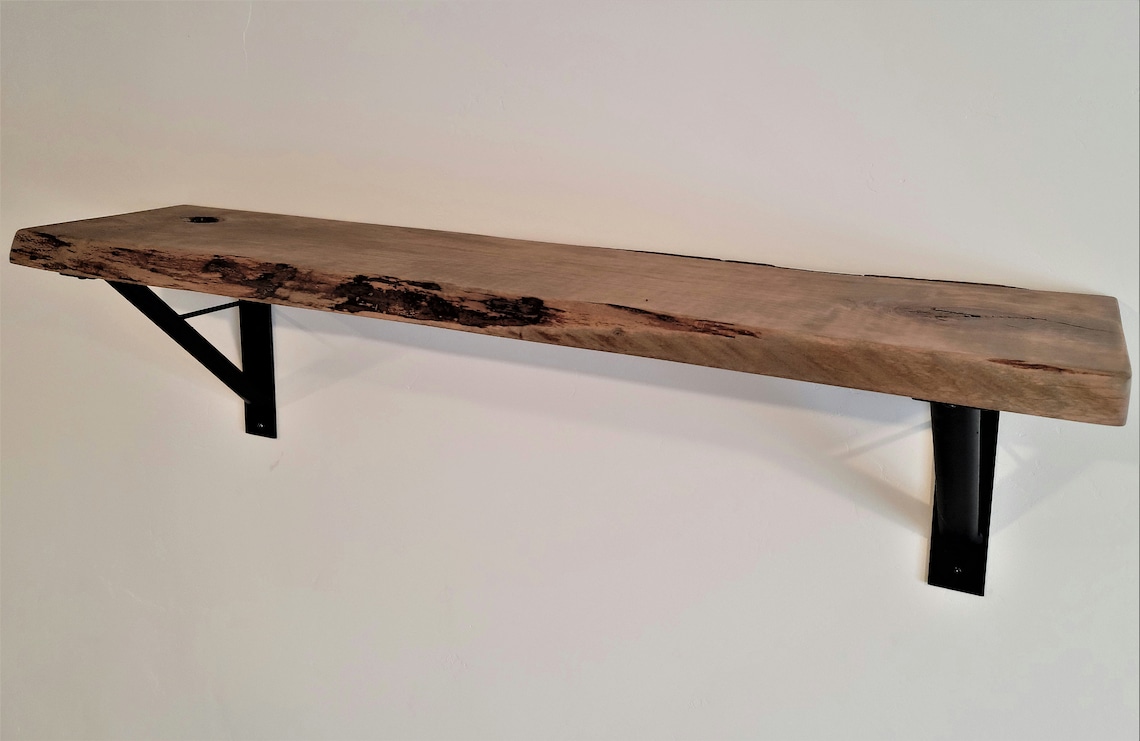 Live Edge Wood Shelf Etsy