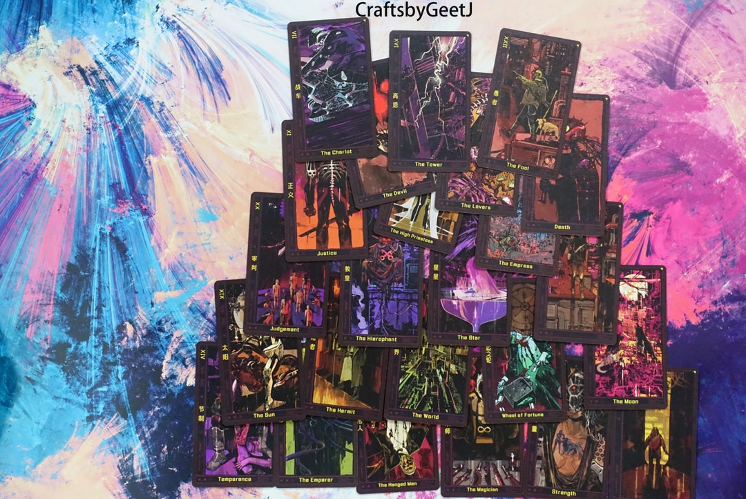Cyberpunk Tarot Cards Handsome Cyberpunk Tarot Cardsunique Etsy Australia