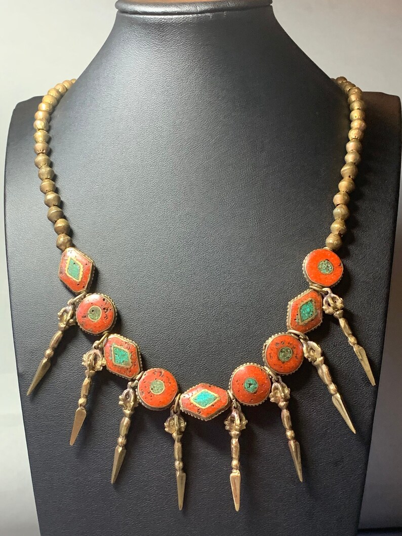 Tibetan Coral Bead Necklace Antique Tibetan Necklace Etsy