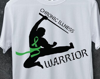 Chronic Illness Warrior Green SVG, Celiac Svg, Brain Injury Svg, Cerebral Palsy, Awareness Ribbon Svg