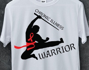 Chronic Illness Warrior Red SVG, HIV, AIDS, Cancer Svg, Epidermolysis, Heart Disease, Awareness Ribbon Svg, Cancer Ribbon Svg