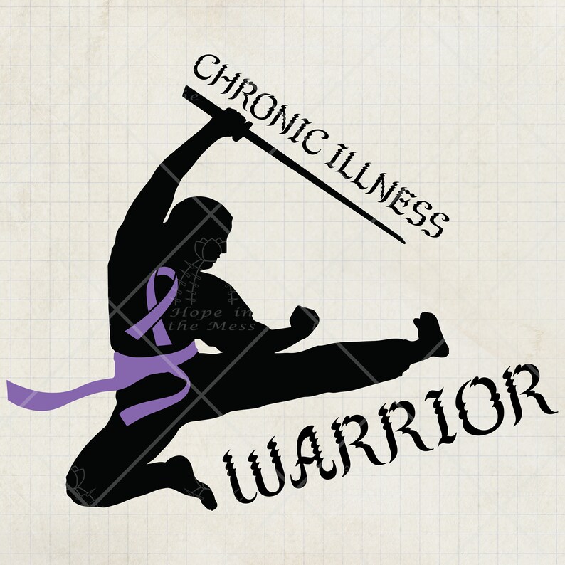 Chronic Illness Warrior Purple SVG, Fibromyalgia Svg, Epilepsy Svg, Pancreatic Cancer, Chiari, Crohns, Colitis, Lupus Svg, Alzheimers svg image 2