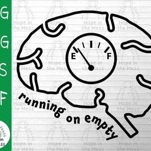 Cerveau en cours d’exécution vide, Drôle de fibromyalgie svg, brouillard cérébral svg, Santé mentale svg, maladie chronique svg, maladie chronique humour