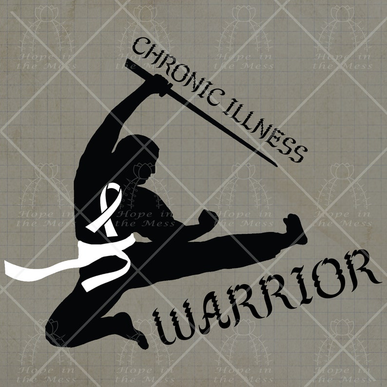 Chronic Illness Warrior Gray SVG, Asthma, Parkinson's Disease, Schizophrenia, Diabetes Svg, Awareness Ribbon Svg image 4