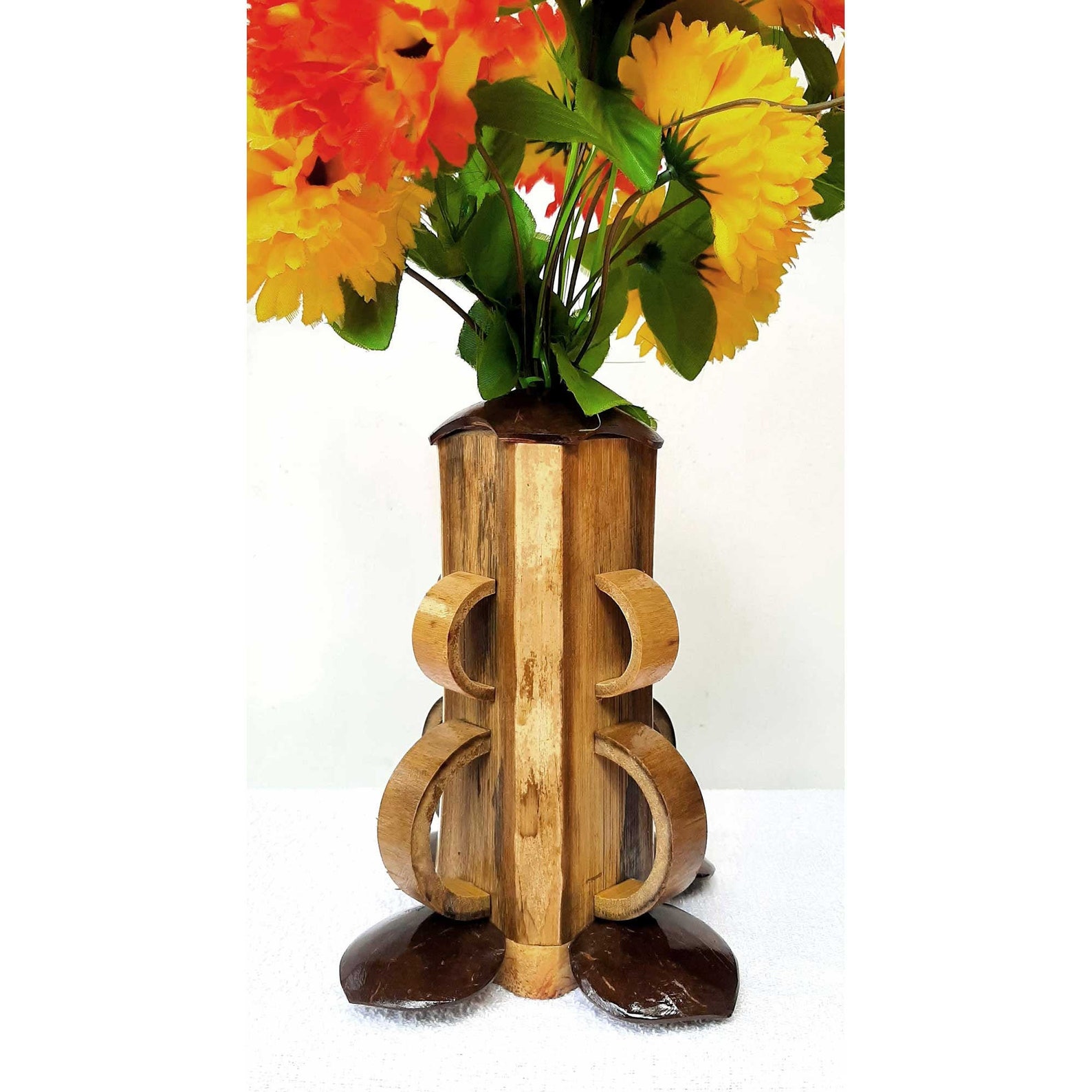 Handcraft Coconut Shell Flower Vase Natural EcoFriendly Etsy