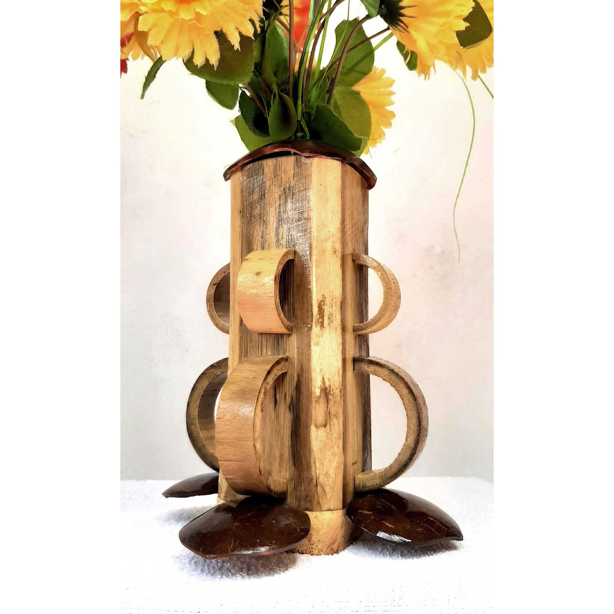 Handcraft Coconut Shell Flower Vase Natural EcoFriendly Etsy