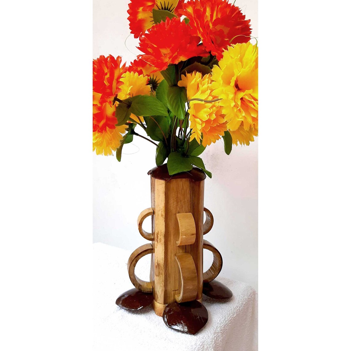 Handcraft Coconut Shell Flower Vase Natural EcoFriendly Etsy