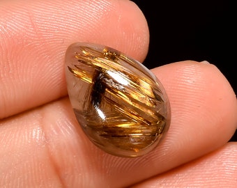 Golden Rutilated Quartz Oval Cabochon Golden Rutilated Smooth Cabochon Rutilated Loose Gemstone. 25x18 mm