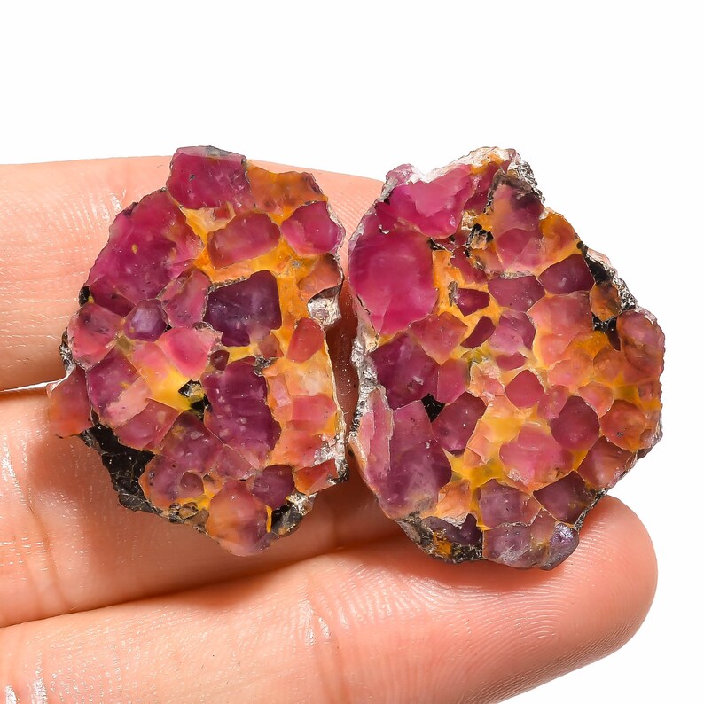 Ruby Slice For Multi Jewelry Making !! Extremely Rare Ruby ! Top Grade Quality 100/% Natural Jointed Ruby Slice Fancy Shape Loose Gemstone