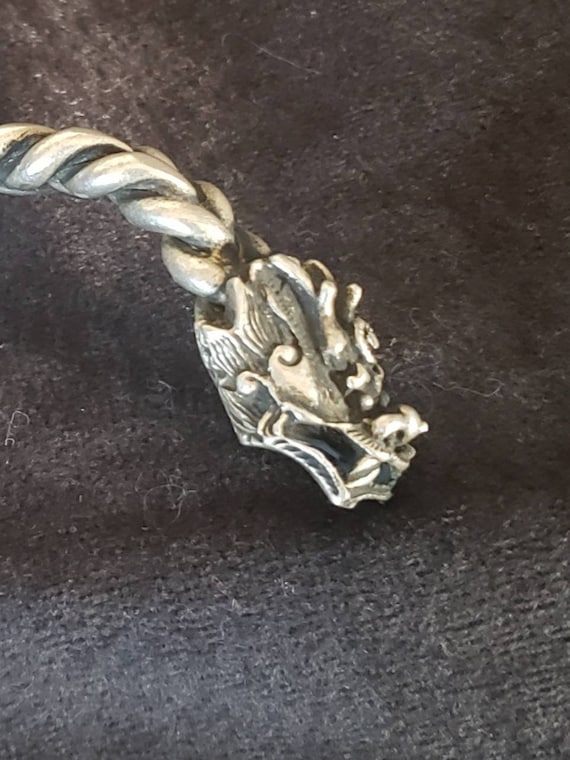 Double Dragon Tribal Cuff. Vintage Tibeten Bracel… - image 4