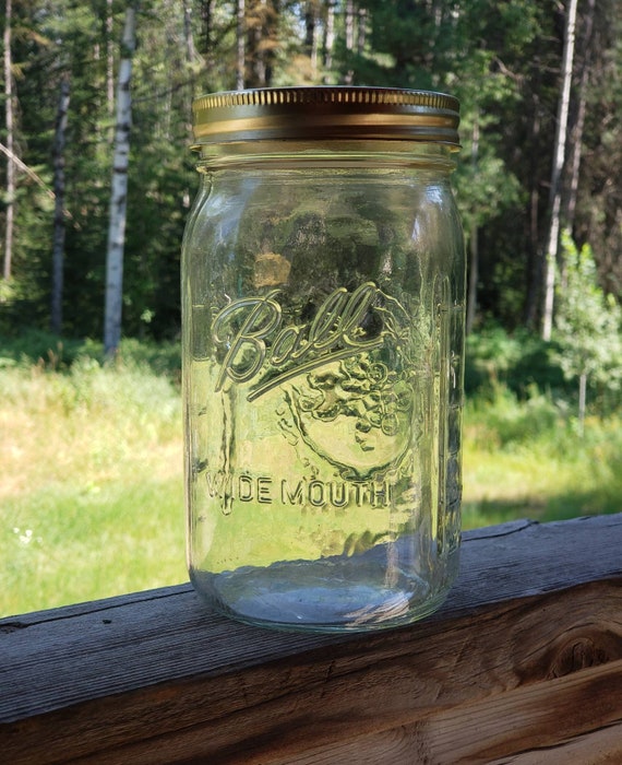 Ball 193362 Wide Mouth Quart Jar. Golden Harvest Mason With Etsy