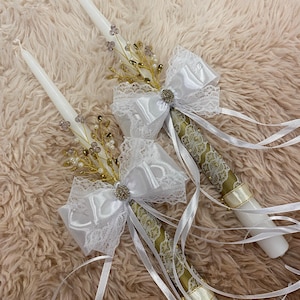Eastern Orthodox/Greek Church Wedding Candles, white, 16 inches