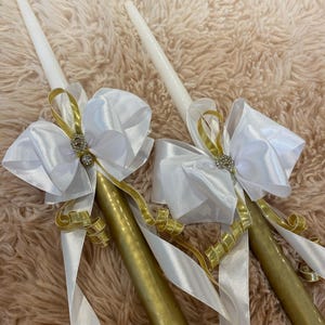 Eastern Orthodox/Greek Church Wedding Candles, white, 18 inches