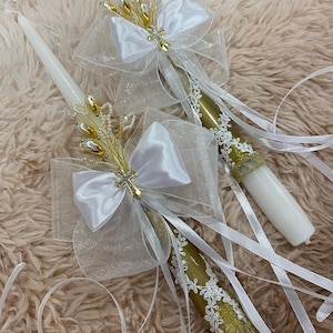 Eastern Orthodox/Greek Church Wedding Candles, white, 16 inches