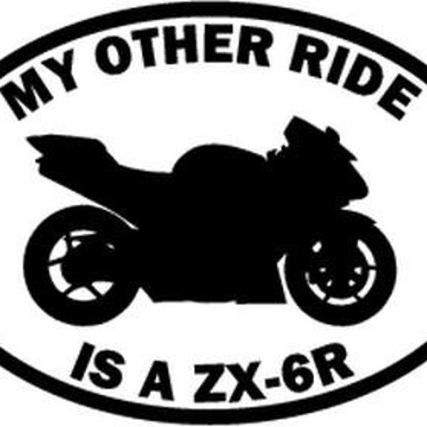 motorcycle_ride_kawasaki_ninja_ZX-6R Decal Sticker Car Truck Motorcycle Window Ipad Laptop Wall Decor