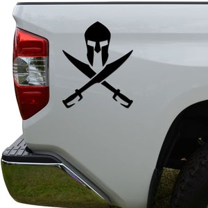Crossed Spartan Swords Helmet Die Cut Vinyl Decal Sticker For Car Truck Motorcycle Window Bumper Wall Decor