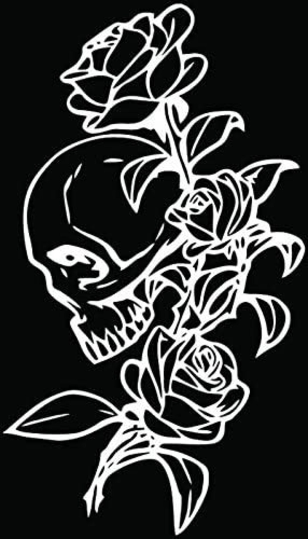 Rose Flower Death Skull Car Truck Window Bumper Vinyl Graphic Etsy