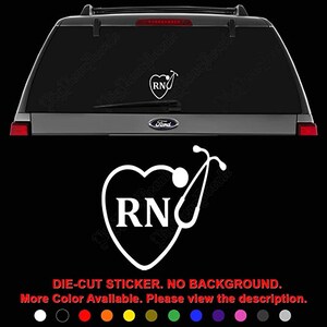 Love Nursing Nurse RN Medical Stethoscope Die Cut Vinyl Decal Sticker for Car Truck Motorcycle Vehicle Window Bumper Wall Decor LaptopHelmet