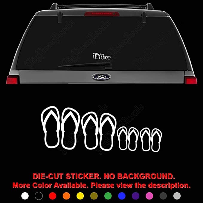 Flip Flop Family Sandals Beach Die Cut Vinyl Decal Sticker for Car Truck Motorcycle Vehicle Window Bumper Wall Decor Laptop Helmet