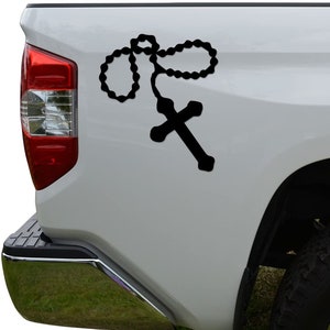 Rosary Cross Catholic Die Cut Vinyl Decal Sticker For Car Truck Motorcycle Window Bumper Wall Decor