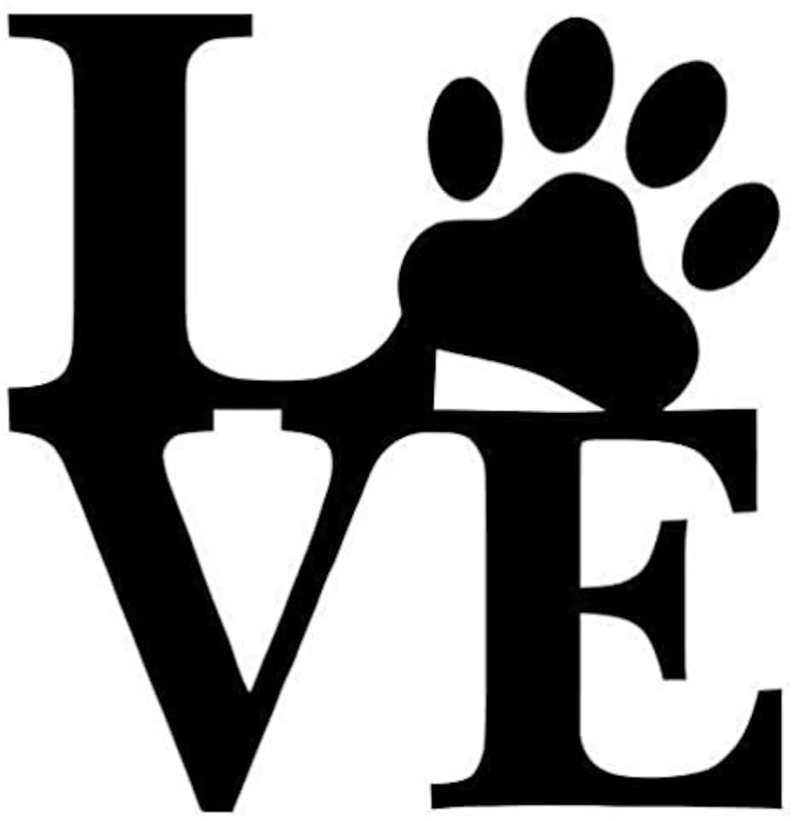 Love Dog Paw Print Sticker Graphic Auto Wall Laptop Etsy UK