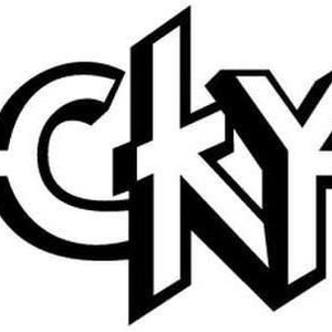 May include: Black and white logo with the letters CKY in a stylized font.