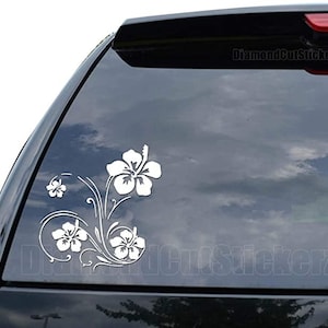 Flower Vine Plant Hibiscus Decal Sticker Car Truck Motorcycle Window Ipad Laptop Wall Decor