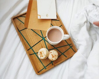 Coffee table tray, Walnut cutting board, Desk tray, Tea tray, tea tray, Resin tray, Wooden serving tray,Wooden utensils, Rustic serving tray