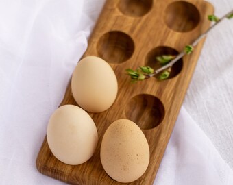 Farmhouse Egg Holder for 8 Eggs, Wooden Egg Storage, Easter Egg Holder, Egg Carton, Rustic Egg Holder, Wood Egg Holders, Fresh Egg Holder