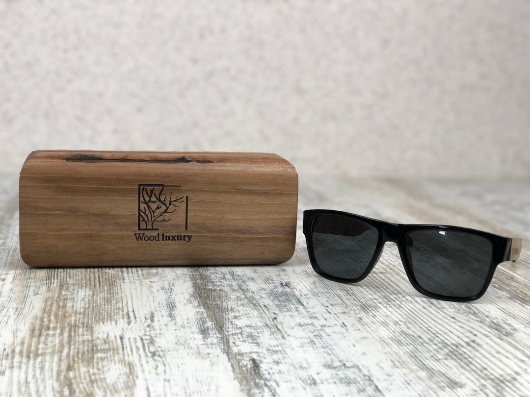 Wooden Glasses Case, Handmade Hard Hazelnut Sunglass Case, Eyewear Holder, Wood Glasses Case