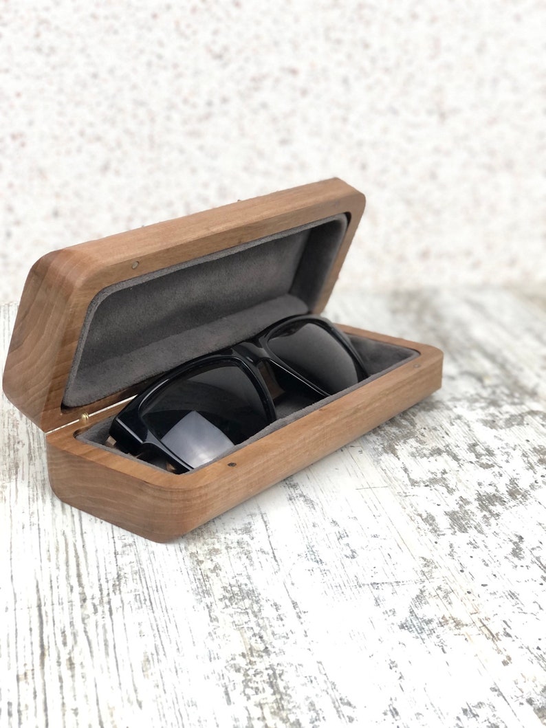 Wooden Glasses Case, Handmade Hard Hazelnut Sunglass Case, Eyewear Holder, Wood Glasses Case