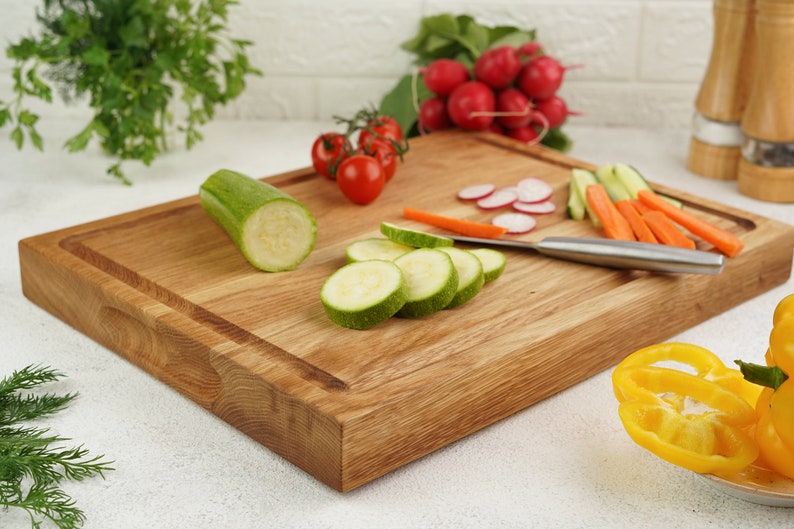 Chopping board, large board with juice groove, farmhouse board, serving board, cutting board, 15.711.8 rectangular wooden cutting board image 2
