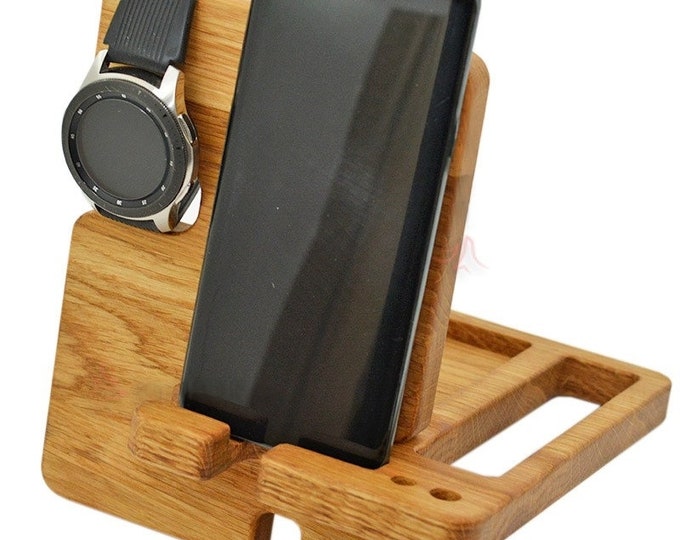 Wooden Phone Stand, Wooden Organizer, Men Birthday gift, Solid wood phone holder, Mobile Phone Stand Holder, Gift for Him, Phone accessories