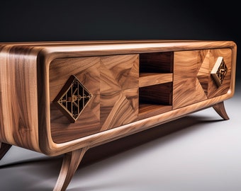 Handmade Wooden Console,  Handcrafted Wooden TV Stand, Premium TV Console