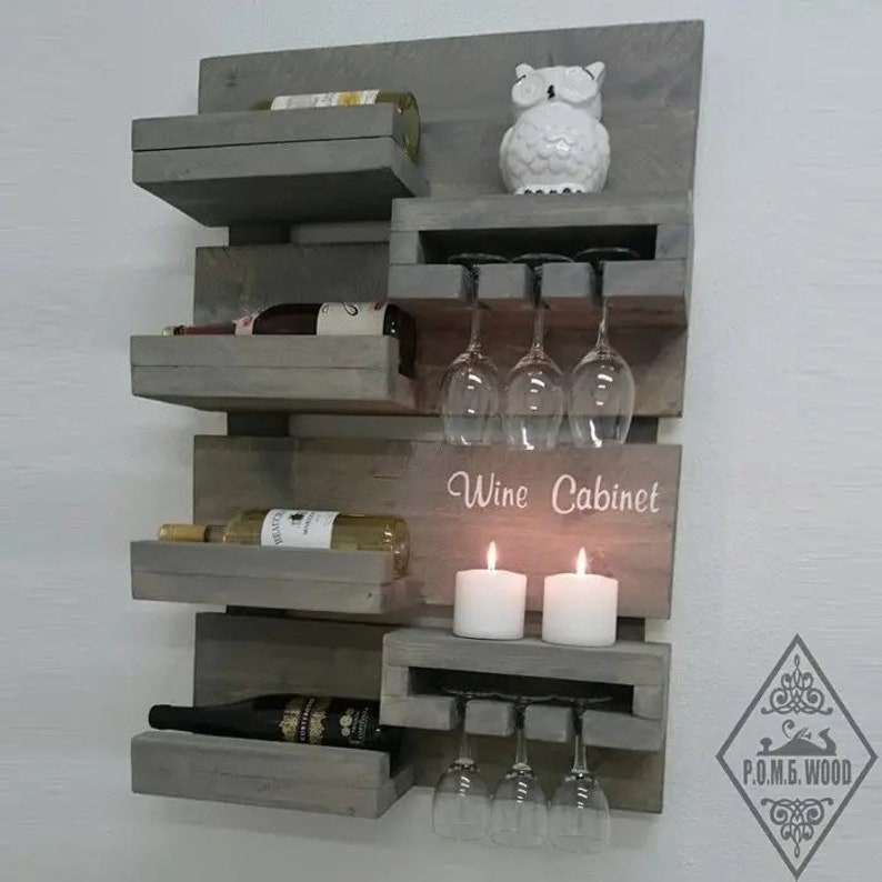 Wall Mounted Wine Rack With Wine Glasses Holder By Chatsworth Cabinets
