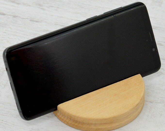 Oak Handmade Smartphone Stand, Wooden Phone Stand, Solid wood phone holder, Mobile Phone Stand Holder,Office Gift for Him, Phone accessories