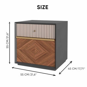 Mesita de noche de roble macizo, muebles de dormitorio hechos a mano, mesita de noche de mediados de siglo con cajón, mesita de noche de roble, mesita de noche moderna, mesita auxiliar imagen 4