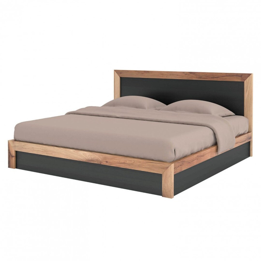 Wooden Bed Frame Full Rustic Solid Wood Platform Bed Frame Etsy