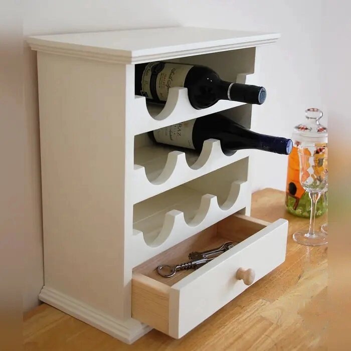 White Wine rack countertop Solid Wood Wine Cabinet Wooden Wine Bar mcm wine rack wood wine stand Wine Storage Wine Cabinet wine rack