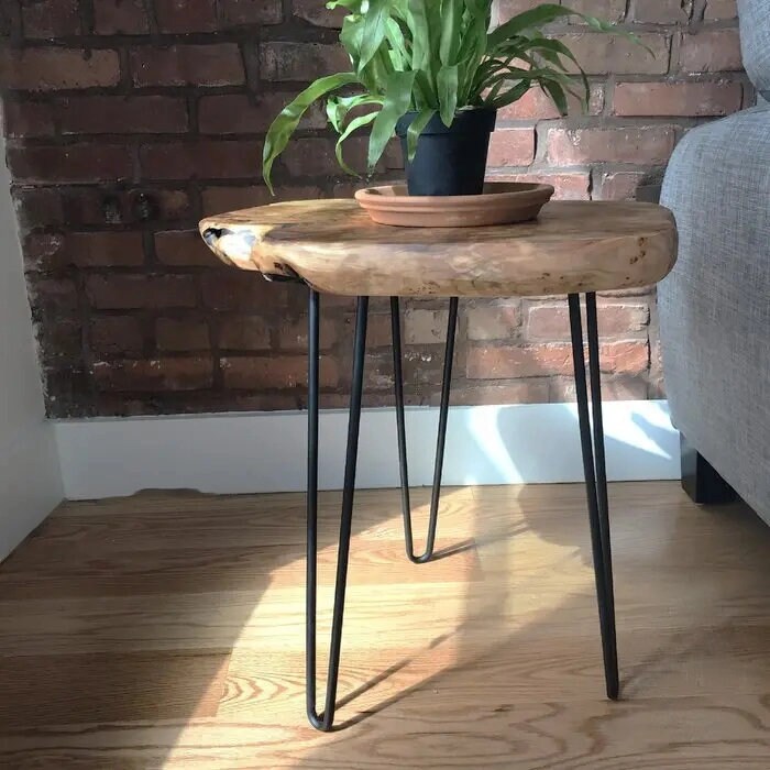 Live Edge Coffee Table Solid Wood Table Low Coffee Table Etsy