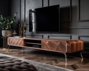 Handcrafted Wooden TV Stand, Handmade Wooden Console, Premium TV Console