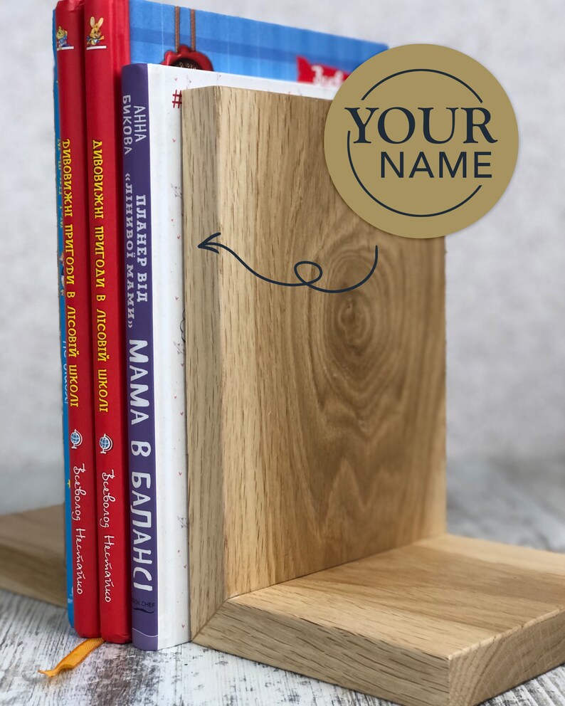 Book Holder, Wood Bookend, Bookends for Living Room, 7 X 5.5 Book End