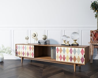 Scandinavian Style Console for TV, Modern Wooden Dresser, Chest of Drawers for the Living Room