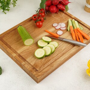 Chopping board, large board with juice groove, farmhouse board, serving board, cutting board, 15.711.8 rectangular wooden cutting board image 3