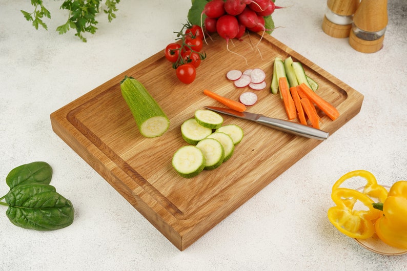 Chopping board, large board with juice groove, farmhouse board, serving board, cutting board, 15.711.8 rectangular wooden cutting board image 3