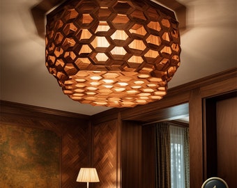 Natural light volume, Chandelier made of natural wood, Handmade Wall Sconce Made of Wood, Wooden lamp, Natural wood, Modern wooden lamp