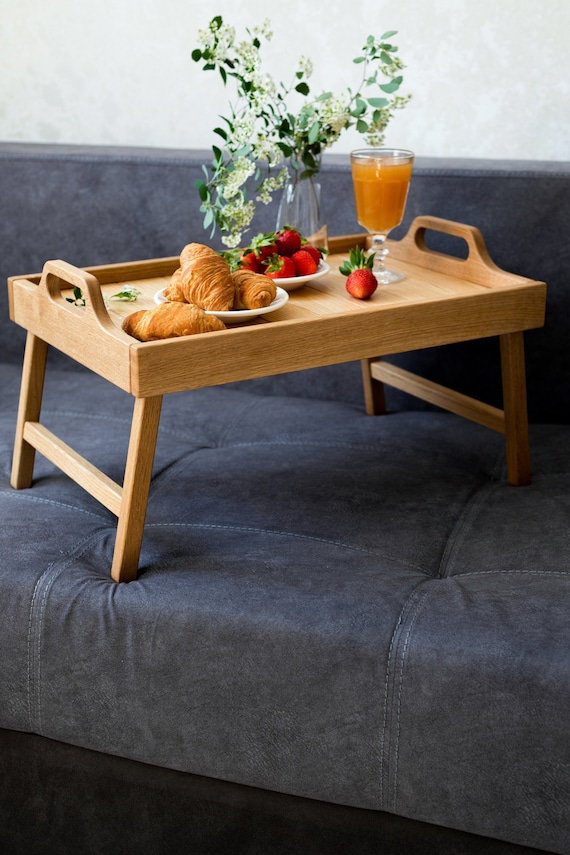 Bamboo Bed Tray,Folding Bed Table Tray with Handles,Breakfast Tray Serving  Tray for Sofa, Bed, Eating, Snacking and Working,Bamboo