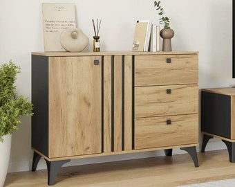 Wooden Dresser for Bedroom, Modern Design Furniture, Unique Design Wooden Dresser, Mid Century Modern Dresser, Modern Dresser
